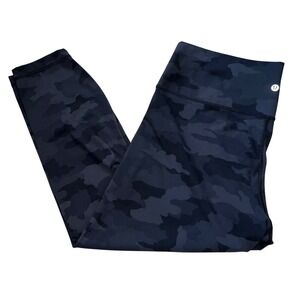 Lululemon Wunder Train Leggings Black Camo Size 16